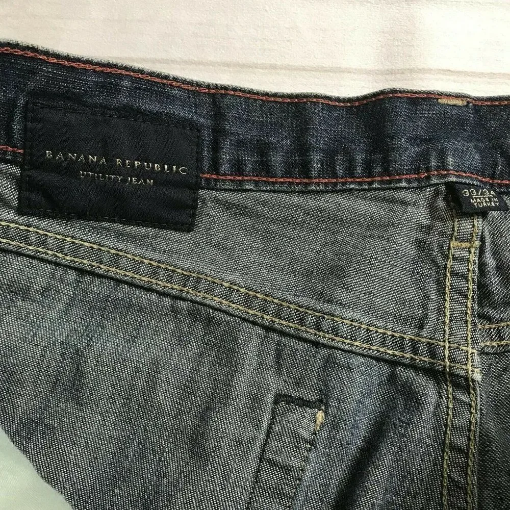 Banana Republic Mens Blue Straight Leg Jeans Sz 34